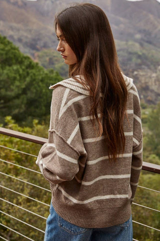 mocha striped sweater