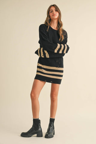 distressed sweater dress
