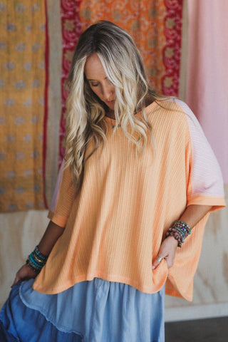 blush apricot boho top