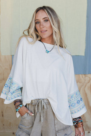 ivory aztec top