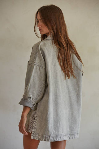 gray washed denim jacket
