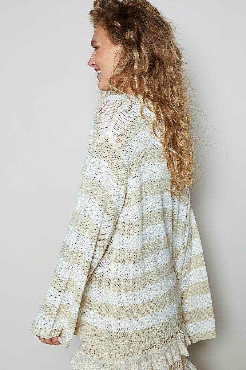 sand striped sweater