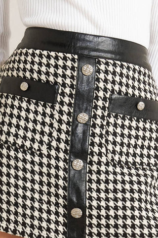 b&w houndstooth skort