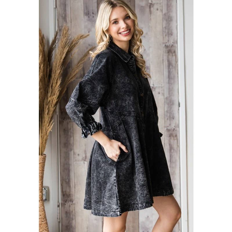 black washed denim dress