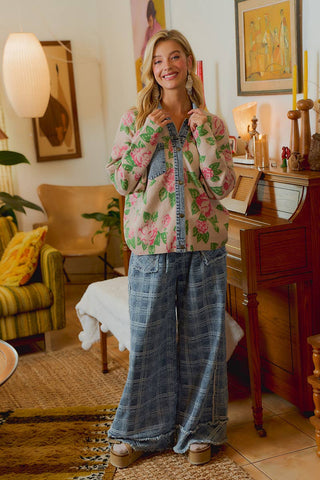 frayed wide-leg denim pants