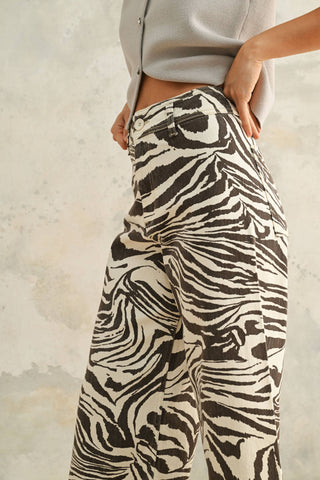 zebra print stretch pants