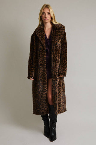 long leopard print coat