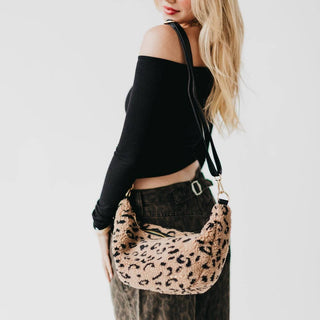leopard sherpa crossbody