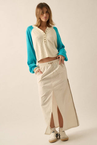 french blue raglan sweater