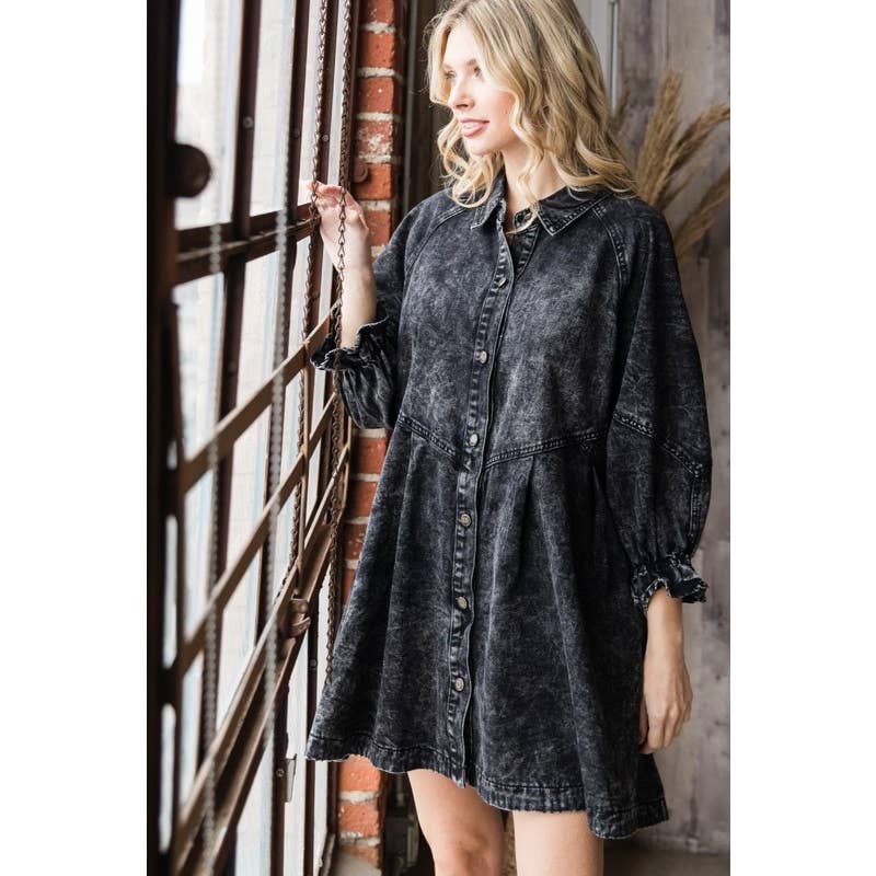 black washed denim dress