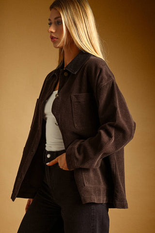 mocha corduroy barn jacket