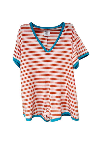orange + blue terry cloth romper / cover-up