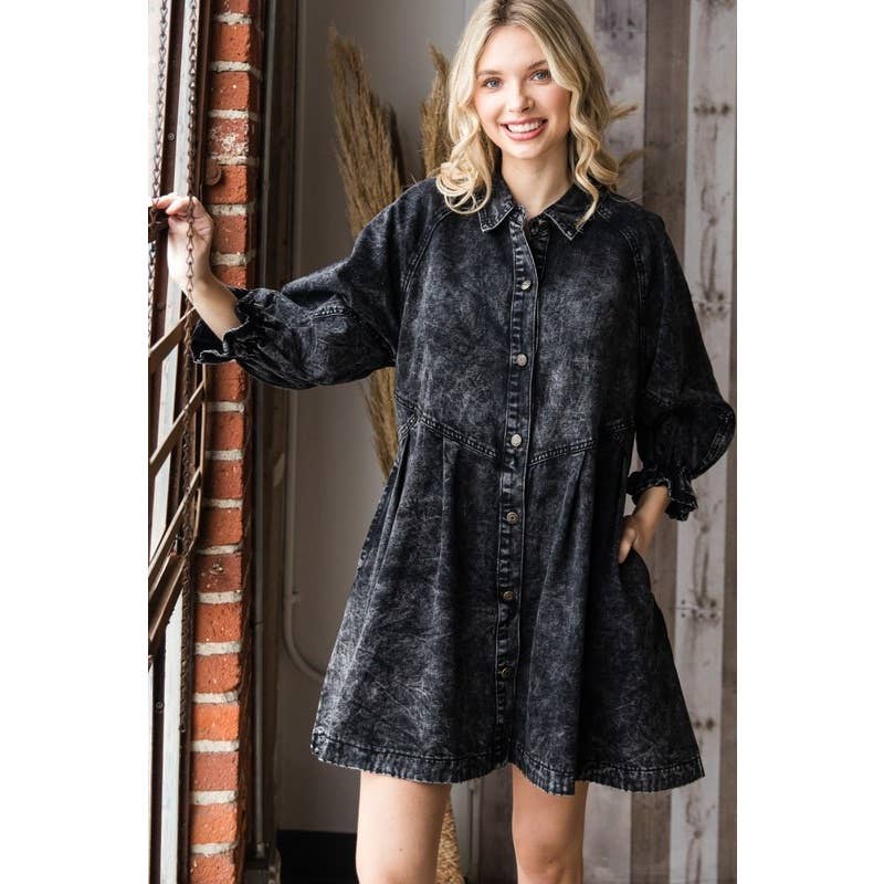 black washed denim dress