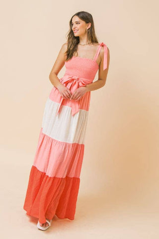 color block maxi dress