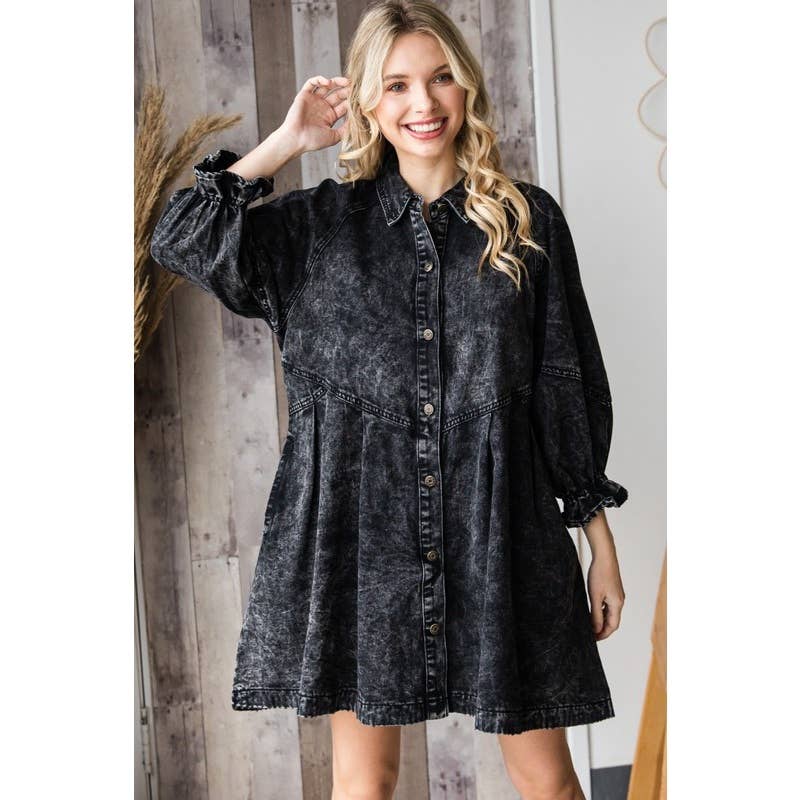 black washed denim dress