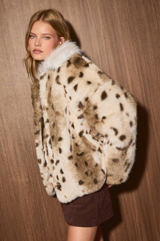 spotted animal print coat
