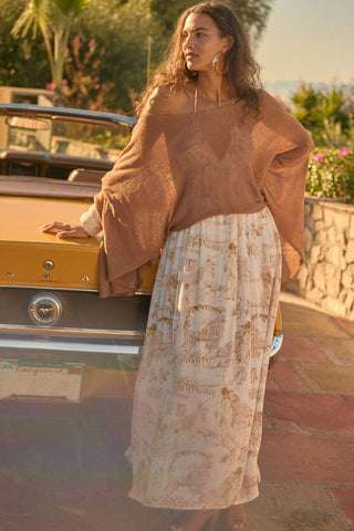 mocha cropped knit poncho