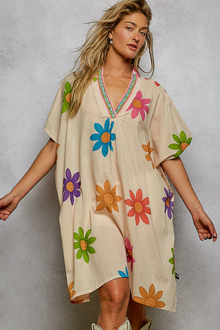 rainbow sunflower tunic dress