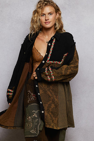 toffee balloon sleeve dress/jacket