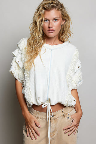 stevie studded lace + knit top