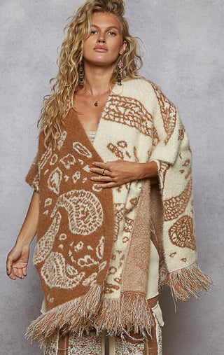 mohair paisley poncho