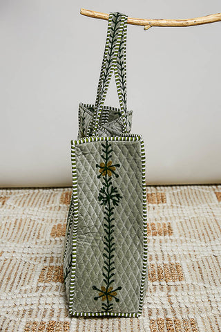 sage green oversized tote