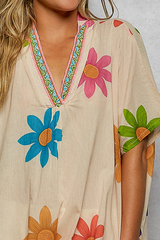 rainbow sunflower tunic dress