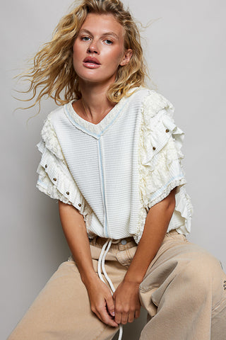 stevie studded lace + knit top