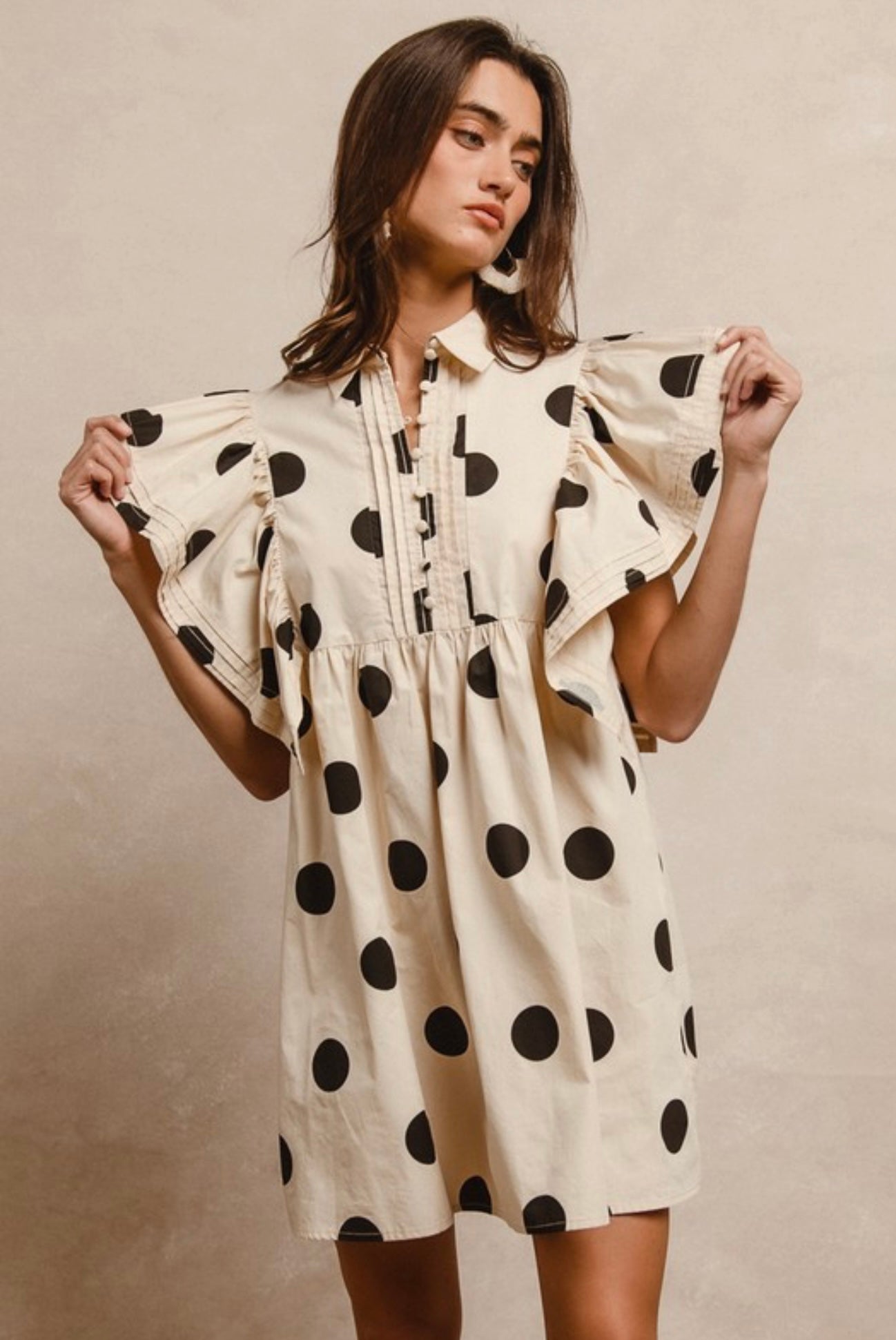 black polka dot dress