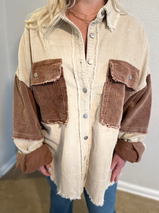 teddy bear corduroy shacket