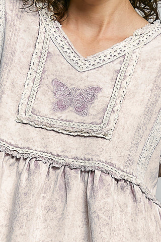 pink marble butterfly top