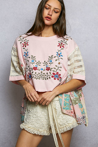 baby pink boho top