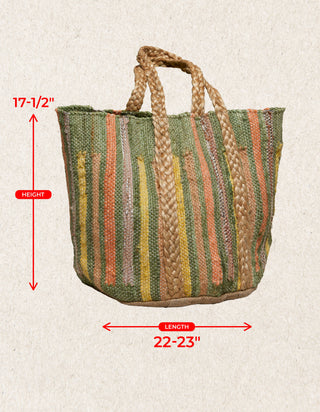 olive handwoven tote