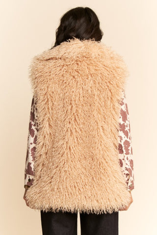 caramel shaggy vest
