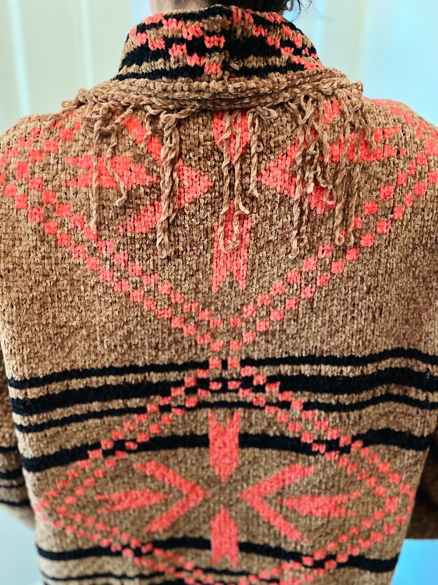 mocha chenille cardigan