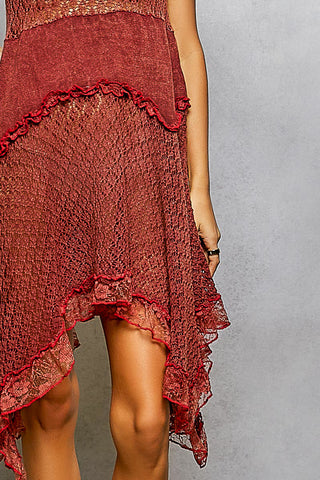 powder brick handkerchief dress