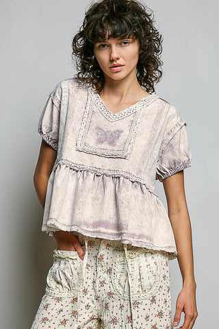 pink marble butterfly top