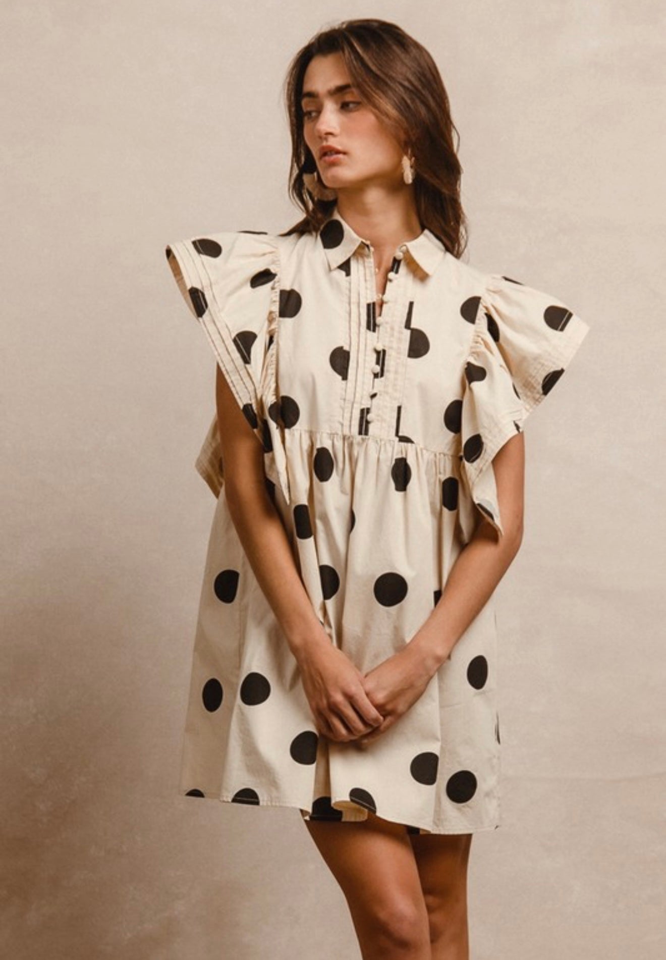black polka dot dress