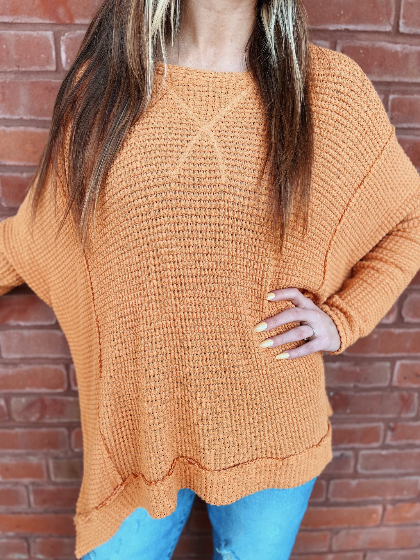 orange sherbet knit top