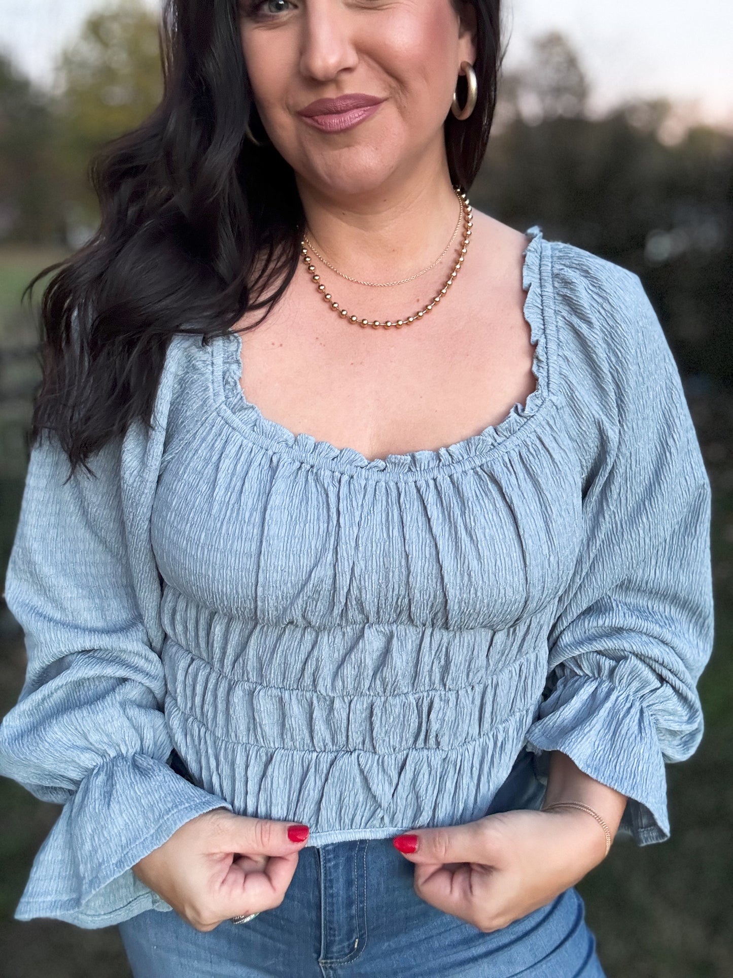 ocean blue corset top