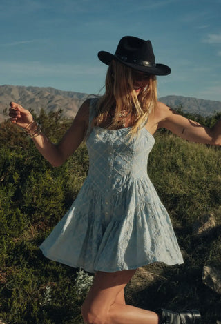chambray coachella romper