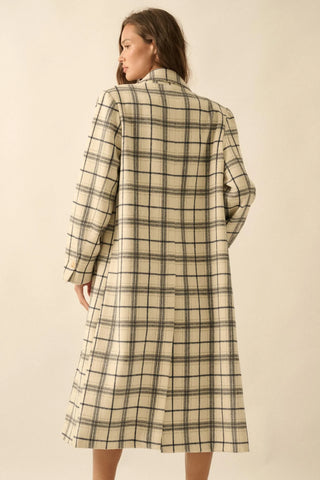 black&gray plaid overcoat