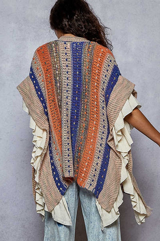 ruffle trim cardigan