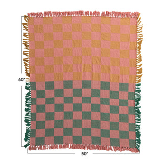 melon + mustard + emerald throw