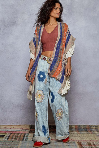 ruffle trim cardigan