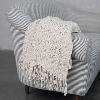 cream cable knit throw