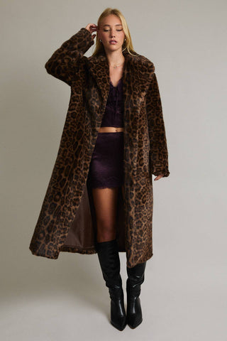 long leopard print coat