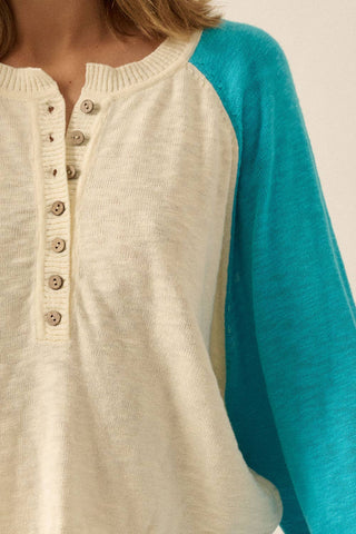 french blue raglan sweater