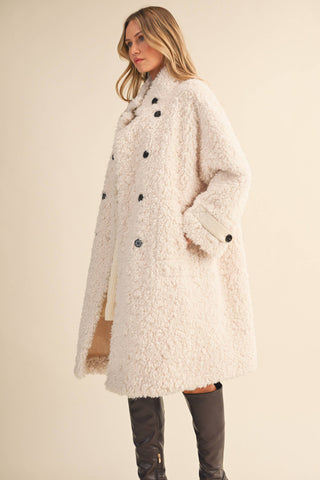 winter white faux fur coat