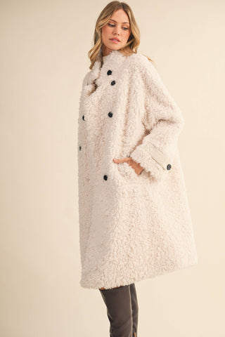 winter white faux fur coat